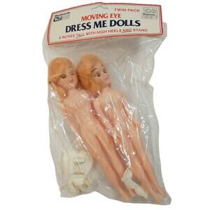 Vintage 8" Moving Eye Dress Me Dolls Redhead Shoes Stand Grant Plastic USA